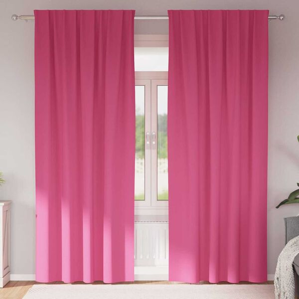 vidaXL Tende Blackout con Anelli 2 pcs Rosa Vivo 225 x 140 cm