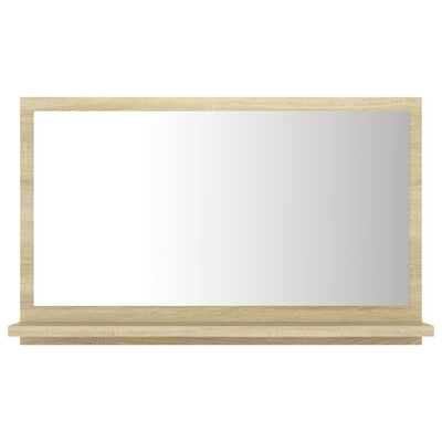 vidaXL Specchio da Bagno Rovere Sonoma 60x10,5x37 cm Legno Multistrato