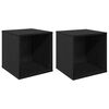 vidaXL Scatola per album in vinile 2 pz Rovere Nero 37 x 36,5 x 38 cm