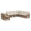 vidaXL Set Divano da Giardino 9 pz Beige polyrattan
