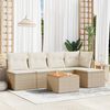 vidaXL Set Divano da Giardino 6 pz con Cuscini Beige in Polyrattan