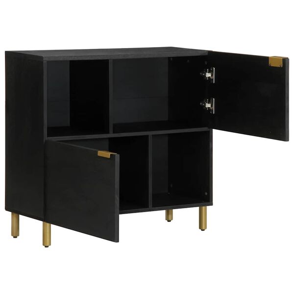 vidaXL Credenza Nera 80x33x75 cm in Legno Multistrato