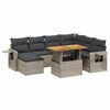vidaXL Set Divano da Giardino 8 pz con Cuscini Grigio in Polyrattan