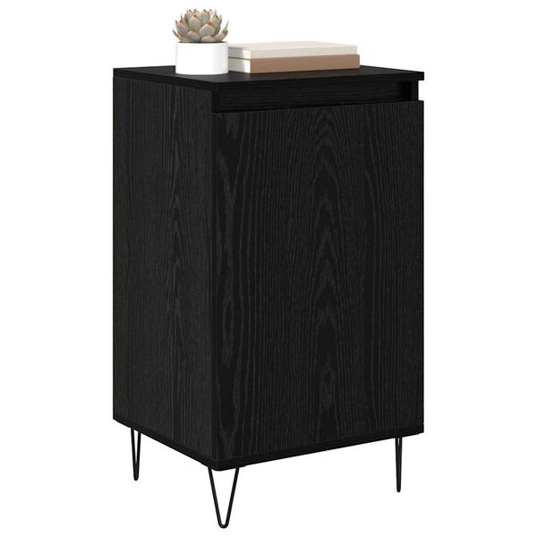 vidaXL Credenza Rovere Nero 40 x 35 x 70 cm Legno multistrato