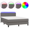 vidaXL Giroletto Molle con Materasso e LED Grigio 140x190cm Similpelle