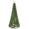 vidaXL Albero di Natale in tinsel con luci LED e base EKENAS 180 cm