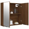 vidaXL Armadietto a Specchio da Bagno Rovere Marrone 64x20x67 cm