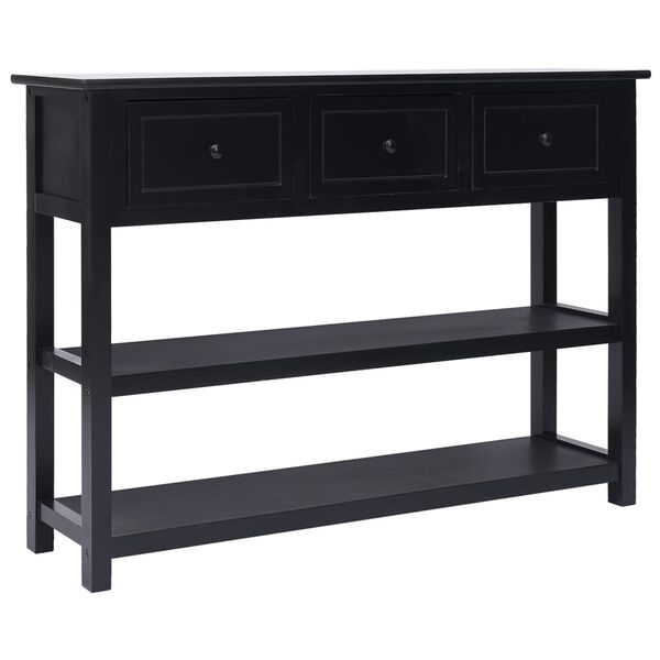 vidaXL Credenza Nera 108x30x76 cm Legno Massello di Paulownia