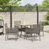 vidaXL Set da Pranzo per Giardino 5 pcs Grigio Poly Rattan