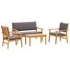 vidaXL Set Divano da Giardino 4 pz 4-Numero di posti Marrone