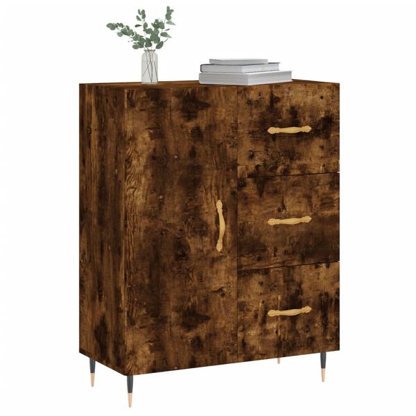 vidaXL Credenza Rovere Fumo 69,5x34x90 cm in Legno Multistrato