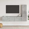 vidaXL Set di Mobili Porta TV 3 pz Grigio Cemento in Legno Multistrato