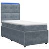 vidaXL Letto Box Spring LED con Materasso Grigio Scuro 90 x 190 cm