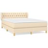 vidaXL Giroletto a Molle con Materasso Crema 140x200 cm in Tessuto
