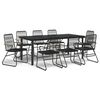 vidaXL Set da Pranzo da Giardino 9 pz Nero in Rattan PVC