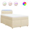 vidaXL Giroletto a Molle con Materasso Crema 120x200 cm in Tessuto