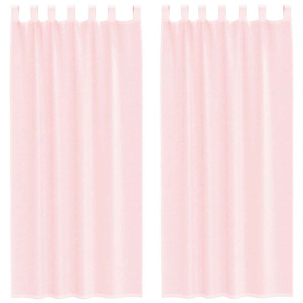 vidaXL Tende in Voile con Passanti 2 pz Rosa Chiaro 140x225 cm