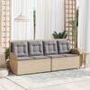 vidaXL Panchina da giardino con cuscino Beige e grigio polyrattan