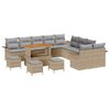 vidaXL Set Divano da Giardino 14 pz Beige polyrattan