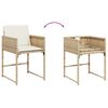 vidaXL Set da Pranzo da Giardino 15 pz con Cuscini Beige in Polyrattan