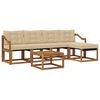 vidaXL Set di divani da esterno 6 pz Naturale e Beige