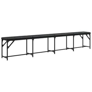 vidaXL Panca da Pranzo Nera 248x32x45 cm in Acciaio e Similpelle