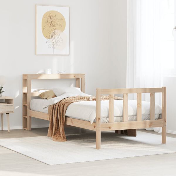 vidaXL Letto senza Materasso 75x190 cm in Legno Massello Pino