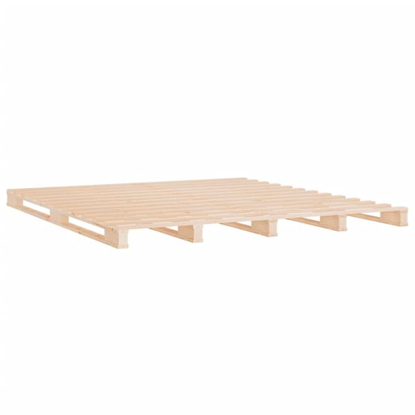 vidaXL Letto a Pallet 135x190 cm Double Legno Massello di Pino