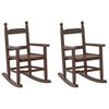 vidaXL Sedie a Dondolo per Bambini 2 pz Marrone Legno Massello Pioppo
