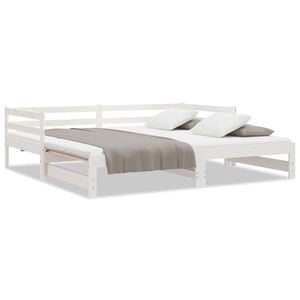 vidaXL Lettino Estraibile Senza Materasso Bianco 90x190 cm
