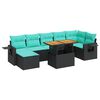 vidaXL Set Divani da Giardino con Cuscini 8 pz Nero in Polyrattan