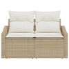vidaXL Divano da giardino con cuscino 123 x 62 x 69 cm polyrattan