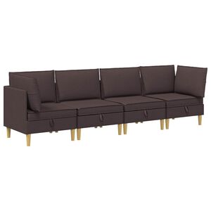 vidaXL Set di divani modulari con spazio di archiviazione 4 pz Tessuto