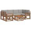 vidaXL Set di divani da esterno 7 pcs Grigio Naturale e Chiaro