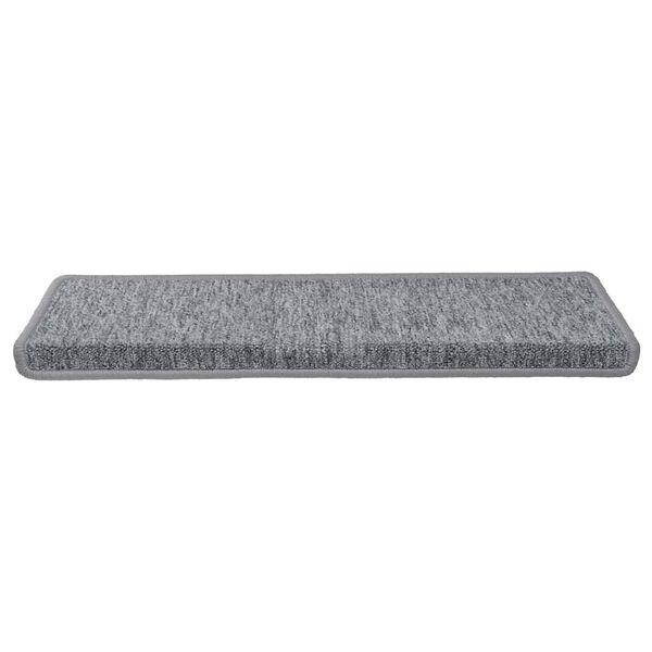 vidaXL Tappetini per scale 30 pz 65x21x4 cm Grigio chiaro Bordo rettangolare