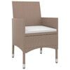 vidaXL Set da Pranzo da Giardino 7 pz e Cuscini in Polyrattan e Vetro