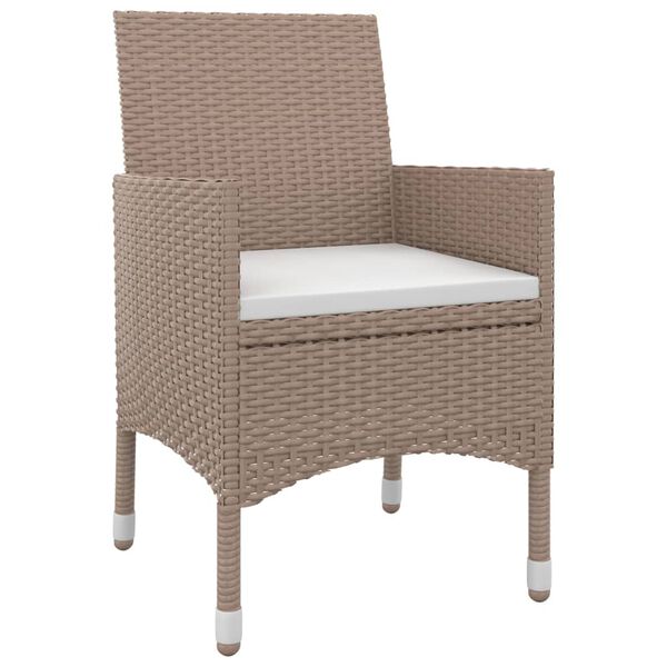 vidaXL Set da Pranzo da Giardino 7 pz e Cuscini in Polyrattan e Vetro