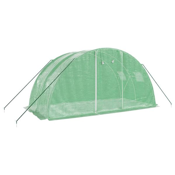 vidaXL Serra con Telaio in Acciaio Verde 8 m&sup2; 4x2x2 m