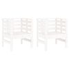 vidaXL Sedie da Giardino 2pz Bianche 61,5x53x71cm Legno Massello Pino