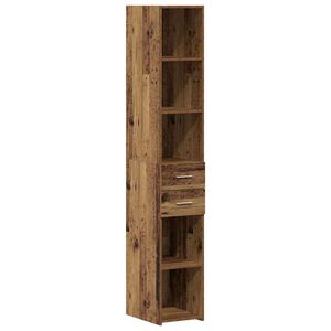 vidaXL Libreria con cassetto Legno vecchio 30 x 42.4 x 185.2 cm