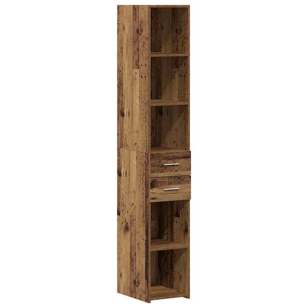 vidaXL Libreria con cassetto Legno vecchio 30 x 42.4 x 185.2 cm