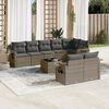 vidaXL Set Divano da Giardino 9 pz con Cuscini Grigio in Polyrattan