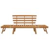 vidaXL Panca da Giardino 2-in-1 190 cm in Legno Massello di Acacia