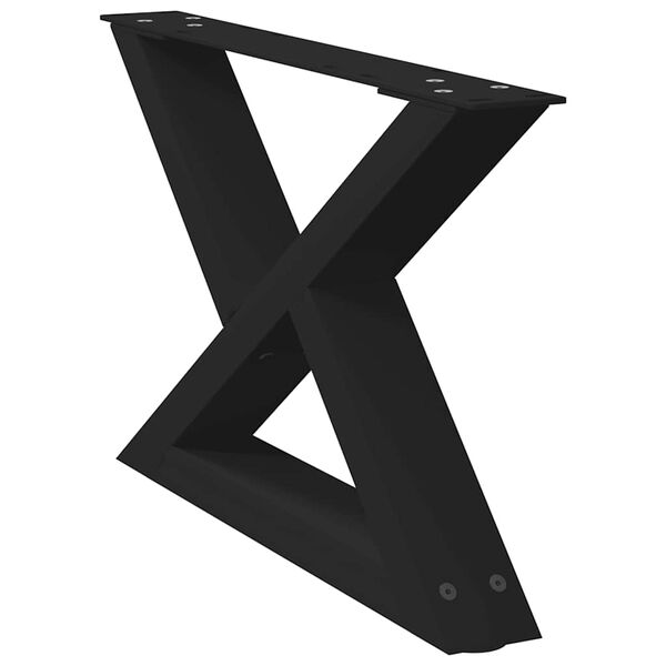 vidaXL Gambe per Tavolino da Caff&egrave; 2 pz Nere 50x(30-31,3) cm Acciaio