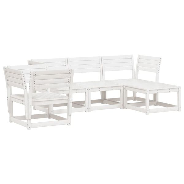 vidaXL Set Salotto da Giardino 5 pz Bianco in Legno Massello di Pino