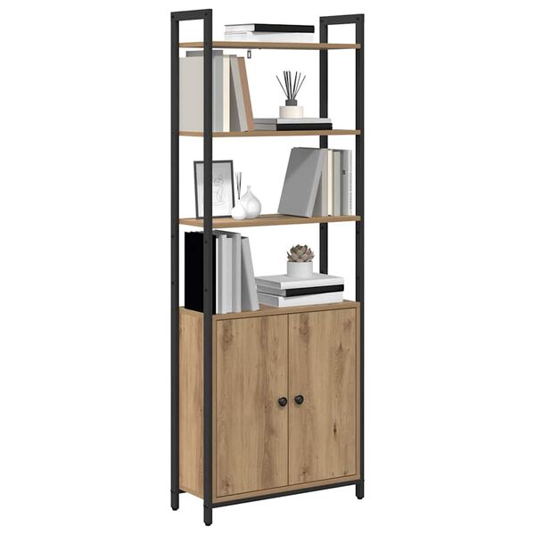 vidaXL Armadio per Libri Rovere artigianale 60 x 24 x 161 cm