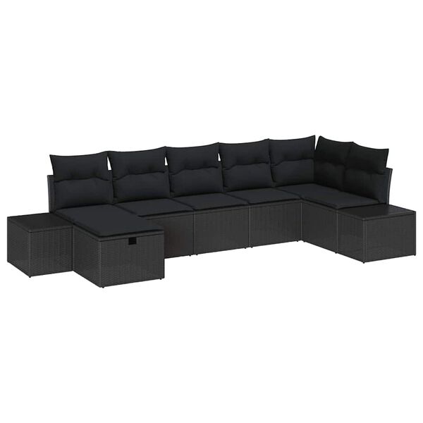 vidaXL Set di divani con cuscino 7 pcs polyrattan