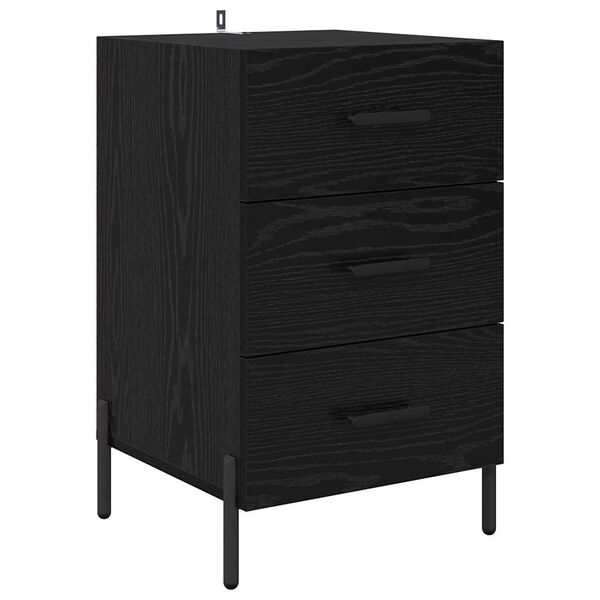 vidaXL Armadio da Notte Rovere Nero 40 x 40 x 66 cm Legno multistrato