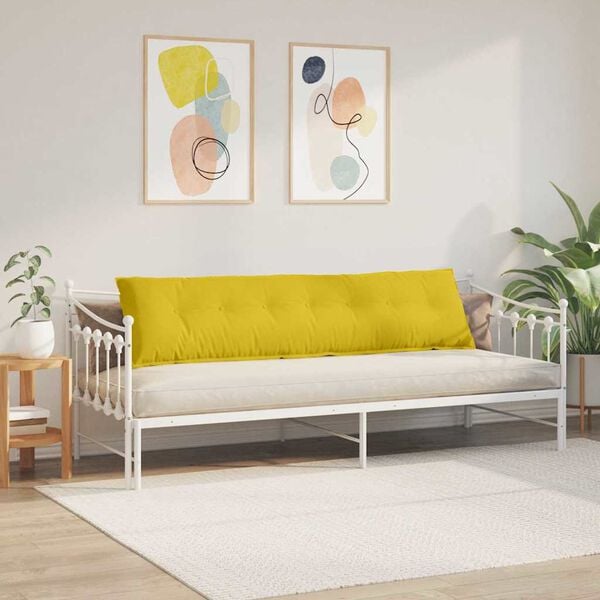 vidaXL Cuscino per Schiena Giallo 200 x 50 cm Tessuto in Cords