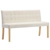 vidaXL Panca 140 cm Crema in Velluto